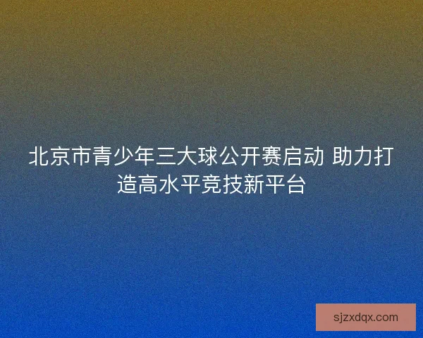 北京市青少年三大球公开赛启动 助力打造高水平竞技新平台